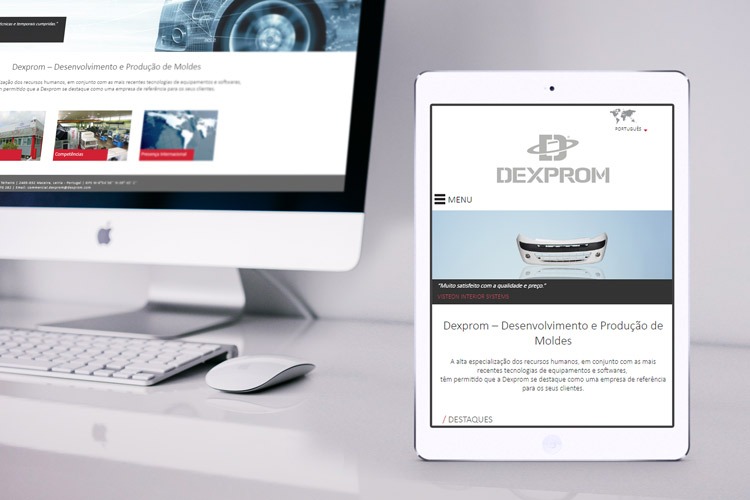 Apresentação de website dexprom