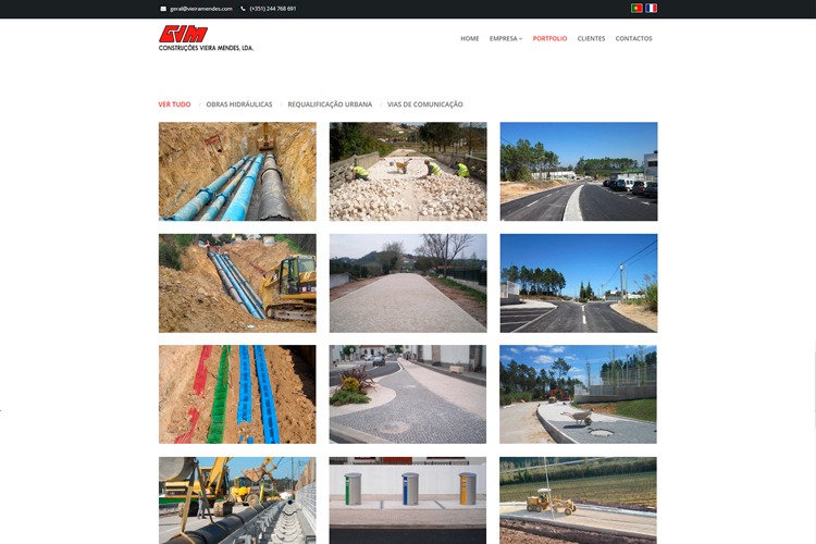 Apresentação do novo website da Construções Vieira Mendes